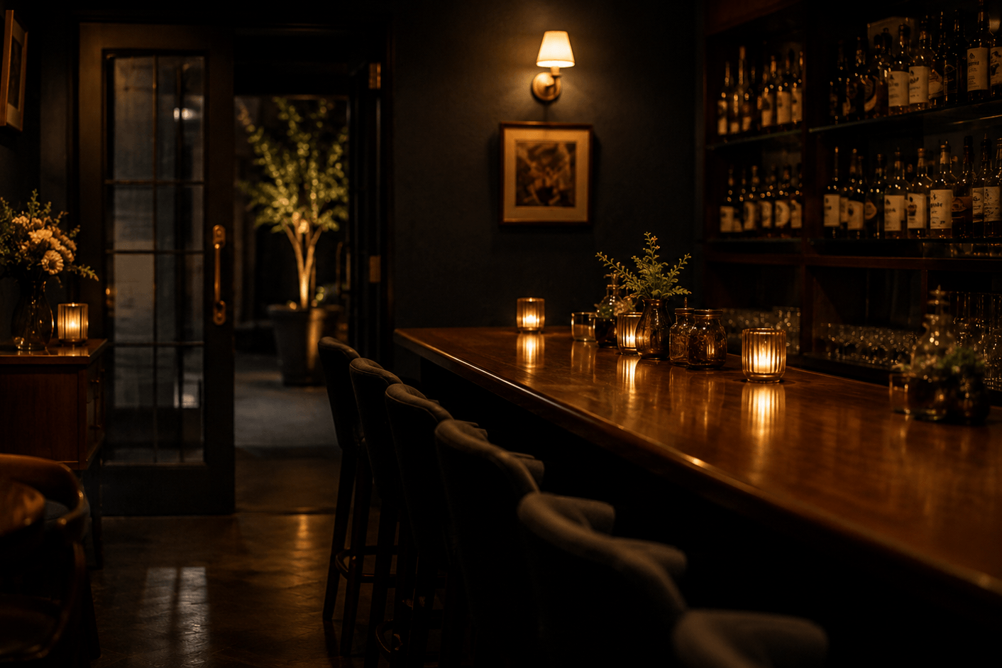 静かな信頼が残るスナックのカウンターイメージ