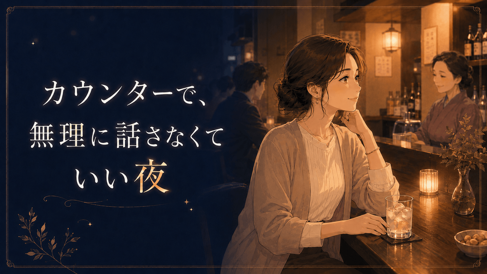 カウンターで、無理に話さなくていい夜のサムネイル画像